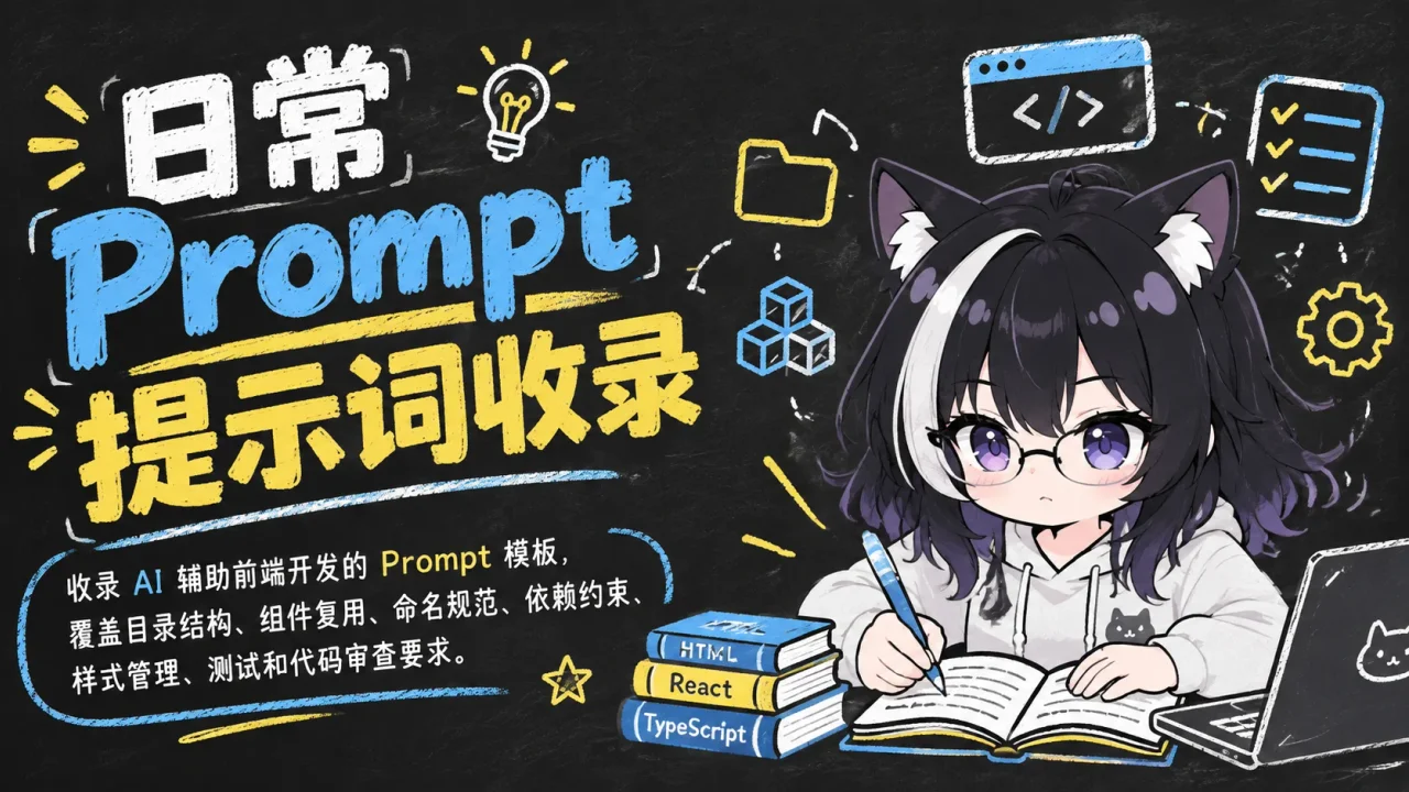 AI 辅助前端开发 Prompt 模板集:目录结构、组件复用与代码审查 - 封面图
