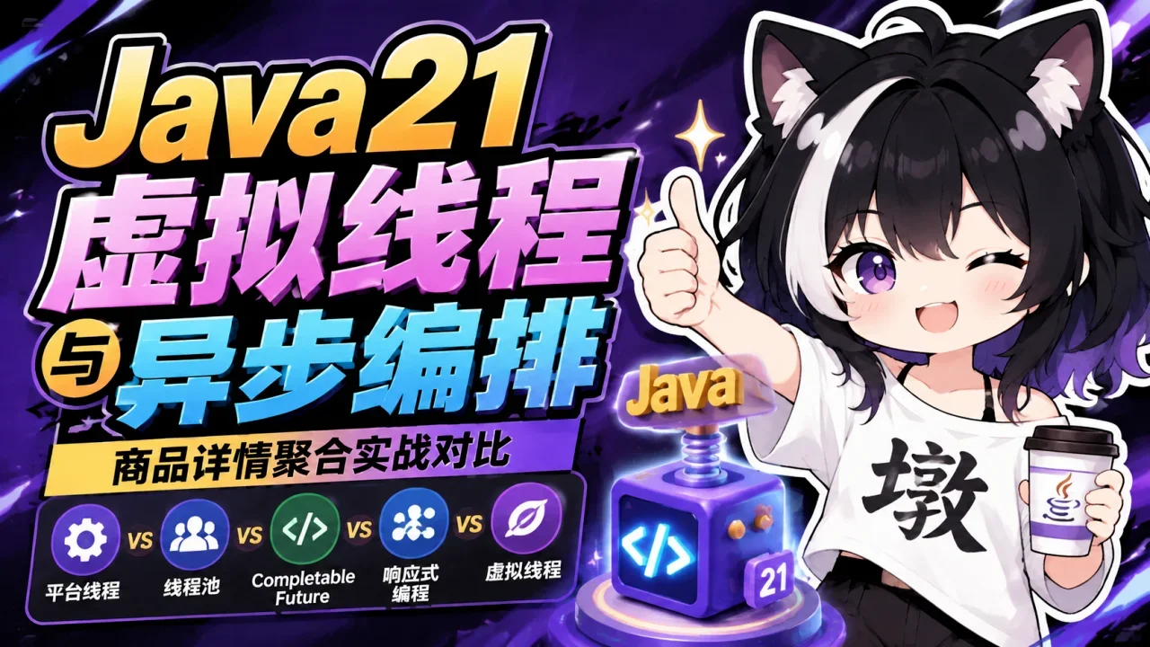 Java 21 虚拟线程与异步编排:线程池、CompletableFuture 选型 - 封面图