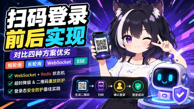 扫码登录实现方案对比:短轮询、长轮询、WebSocket 与 SSE封面图