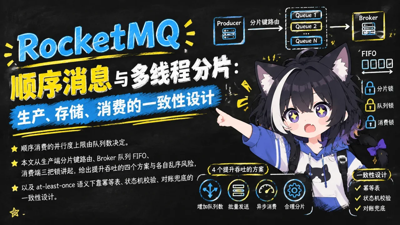 RocketMQ 顺序消息与多线程分片：生产、存储、消费的一致性设计 - 封面图
